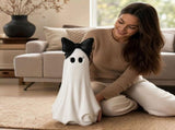Halloween Ghost Figurine with Bow Large Tabletop Decoration for Front Porch Entryway Fireplace V1366-AZ2-W-13171