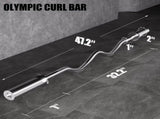 Olympic EZ Curl Bar - 47"lifting Barbell for Bicep Curls & Tricep Extensions Fits 2-Inch V1259-DP01-A-5651