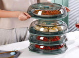 Dish Cover PET Heat Insulation Storage Transparent Dustproof for Home Picnic Cooking Green V1294-YM0717-3111220217211