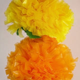 5Pcs Marigold Garland 5ft Orange and Yellow Artificial Flowers Water Resistant for Diwali Home V1366-AZ2-W-15333