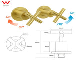 Brushed Gold Twin Shower Set 8" Round Head 3 Modes Handheld Sliding Rail Arm Classic Mixer V1233-S4902ABGHR002M4CGKSR108GKCR201BG