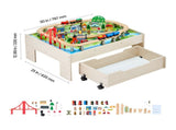 Train Table 100 PCS Wooden Kids Activity Table with Rolling Storage Drawer V952-CGKHCZ312513ALK2I001V0