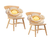 SOGA 2X Beige Double Flower Shape Cushion Soft Bedside Floor Plush Pillow Home Decor SCUSHION005X2