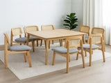 Levede Dining Chair Wood Rattan Armless Natural x8 CH1144-2-NTX4