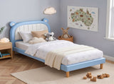 Artiss Kids King Single Bed Frame Upholstered Bear Headboard Waterproof Leather Boys Bed 180kg BFRAME-G-BEAR-KS-BU-AB