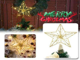 Christmas Tree Topper Star with LED String Light Glitter Christmas Tree Top Star Lamp for Christmas V1294-YM0714-10305585