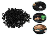 Black Glass Fish Tank Rocks Aquarium Gravel Polished Stones Durable Decorative Texture V1369-AZ3-W-13186