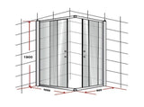 1000 x 900mm Sliding Door Nano Safety Glass Shower Screen By Della Francesca V63-829511