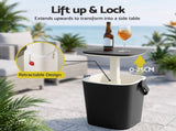 Gardeon 2-in-1 Outdoor Bar Table Portable Wine Cooler 15L Ice Bucket Tong Black ODF-COOLER-Q-BK