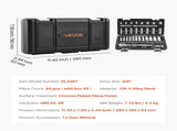 Socket Set, 44 Pieces, 9.5 mm Drive Socket and Ratchet Set, SAE and Metric, Deep and Shallow, V952-TTJLBSZJTTJLGYKSQ001V0