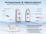 Rechargeable Hearing Amplifier with Charging Case Compact Sound Enhancer for Daily Use, Noise V1107-CS-BTYS905