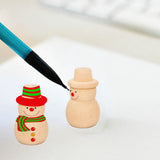 SWETRACE 20Pcs Diy Wooden Dolls Craft Mini Ornaments Light Yellow Snowman Figurines Miniature For V1189-LWWAL-20260327-03656