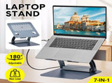 7-in-1 Laptop Stand Docking Station Ergonomic Laptop Riser 360 Rotatable - PD Charging HDMI USB-C V985-LAPTOPSTAND