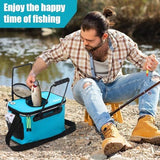 6 Gallon Foldable Fishing Bucket Portable Aerator EVA Live Bait Bucket Quiet Air Pump - Orange V1107-133-98516-ORG-6GALLON