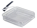 3 Pcs Air Fryer Baskets Replacement with Food Clip for Air Fryer Toaster Oven, 7.87'x7.87' Non-stick V1370-AZ4-19475