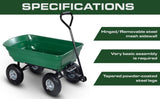 Garden Dump Cart with Heavy Duty Steel Frame,10 Inch Pneumatic Tires Maximum Load Capacity of 250 kg V284-TC2145