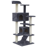 i.Pet Cat Tree 134cm Tower Scratching Post Scratcher Wood Condo House Bed Grey PET-CAT-801F-GR