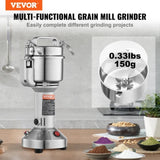VEVOR 150g Commercial Spice Grinder Electric Grain Mill Grinder High Speed V952-DDDPSGWYMJ15S3X6CV3