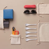 50Pcs 15X20cm Drawstring Storage Bags Calico Bags Linen Tote Gift Bag Bulk V201-W12783642