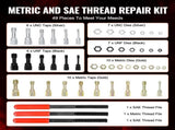 49-Piece Thread Chaser Set, UNC UNF and Metric Thread Restorer Tool, Rethreading Tool Kit with 22 V952-LWCXTZGYZ49PKBLRIV0