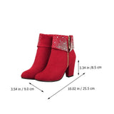 1 Pair Red High Heel Wedding Boots for Women, Stylish Rubber PU Material Shoes for Elegant and V1369-AZ3-W-13412