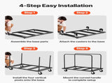 Drywall Cart Dolly, 816 kg Load Capacity, Steel Panel Truck Cart with 12.5 mm Swivel Casters, Lumber V952-BLTCHJGSGSBKHDXOC001V0