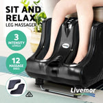 Livemor Foot Massager Massagers Shiatsu Electric Roller Ankle Calf Leg Kneading Black FOOT-MASSAGE-LF03-BK