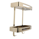 Bathroom Floating Shelves 304 Stainless Steel 2 Tier Wall Mounted Over Toilet Bathroom Shelves V1294-YM0901-3112240039811