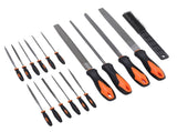 17 Pcs File Tool Set with Carry Case Half Round Triangle Round Flat and Needle Files Brush Carbon V1294-YM0901-3114250023211