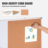 48"x 36" Whiteboard & Cork Combo with Aluminum Frame 2-in-1 Magnetic Dry Erase Bulletin V952-RMB48X36BBRMT05ZSV0