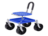 Gardeon Garden Cart Seat Rolling Stool 360 Swivel Height Adjustable Heavy Duty Blue GCT-4W-BL