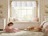 Farmhouse Ruffled Valance Curtain, Rod Pocket Three-Tier Window Treatment for Kitchen, Bathroom and V1189-LC-AMZ-00235
