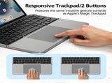 Foldable Bluetooth Keyboard with Touchpad and Stand for iPad/iPhone/MacBook,3-Device Ultra Slim PU V1107-888-86290-WHT