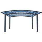 SHADE SHIELD Arched Double Carport 6.0m x 5.5m x 2.98m, Aluminium Alloy Frame, Polycarbonate Roof, V219-CPRDBLPCDM2A
