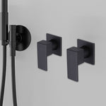 Bathroom Shower Bath Hot and Cold Square Mixer WATERMARK Certified in Black V63-847901