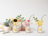 Simulation Woolen Flower Handmade Knitting Artificial Flower Crochet Knitted Flower with Ceramic V1294-YM0706-231120HL02-5