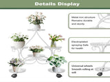 Movable Metal Plant Stand Garden Cart Indoor/Outdoor Decor V178-66992