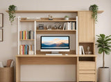 Artist Desk Organizer 2-Tier Desk Shelf 24cm Depth for Unblocked Monitor View Asymmetrical Desk DSK-SHF-001-WDWH