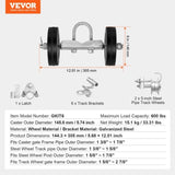 VEVOR Sliding Gate Kit 6” Sliding Rollers for Connect Tracks Max.600LBS V952-HLHMWJTJJLS0FDMU6V0