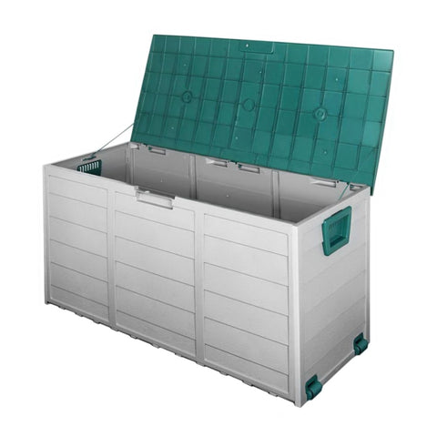 Gardeon Outdoor Storage Box 290L Lockable Organiser Garden Deck Shed Tool Green OSB-290L-GB