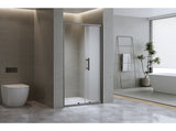 40mm Adjustable Contemporary Wall to Wall Black Sliding Shower Screen 116-120cm V63-848401