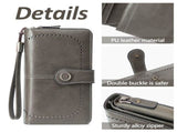 Leather Wallet Women Rfid Blocking Large Capacity, Zip Around Long Wallet - Pu Phone Clutch Purse, V1189-LWWAL-20260325-00080