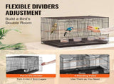 Bird Cage, 18 in, Small Parakeet Cage Divider, Sturdy Metal Bird Flight Cage, Travel Birdcage V952-ZMSMNNL31191DY8JTV0