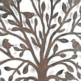 French Rustic 60cm Tree of Life & Birds Round Metal Wall Garden Art Sculpture V63-931321