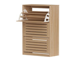 Artiss 2x Shoe Cabinet Storage Organiser 3 Flip Drawer Pine FURNI-N-SHOE-3D-WDX2