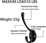 10 Pack Coat Hooks Wall Mount, Black Heavy Duty Zinc Alloy Rustic Utility Hooks with 20 Screws, Max V1237-ZY00B092YQMVC6