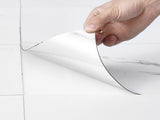 Self Adhesive Vinyl Floor Tiles 390 x 23.6 inch, 1.5mm Thick Peel & Stick, White Marble Texture DIY V952-ZZYXJDDBDLS1GEOEHV0