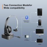 Bluetooth Wireless Headset with Mic and Charging Dock for PC and Call Center Use V1263-JX-6996