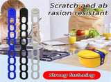 4 Pcs Silicone Latch Strap Tie for Slow Cooker Lid Lunch Box Bundling Organizing Black Gray V1189-LWWAL-20260327-04689