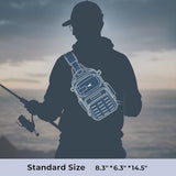 Fishing Sling Bag, Fishing Backpack with Rod Holder Fishing Bag Storge Fishing Gear, Gift for Men, V1107-133-09363-BLA-1PACK